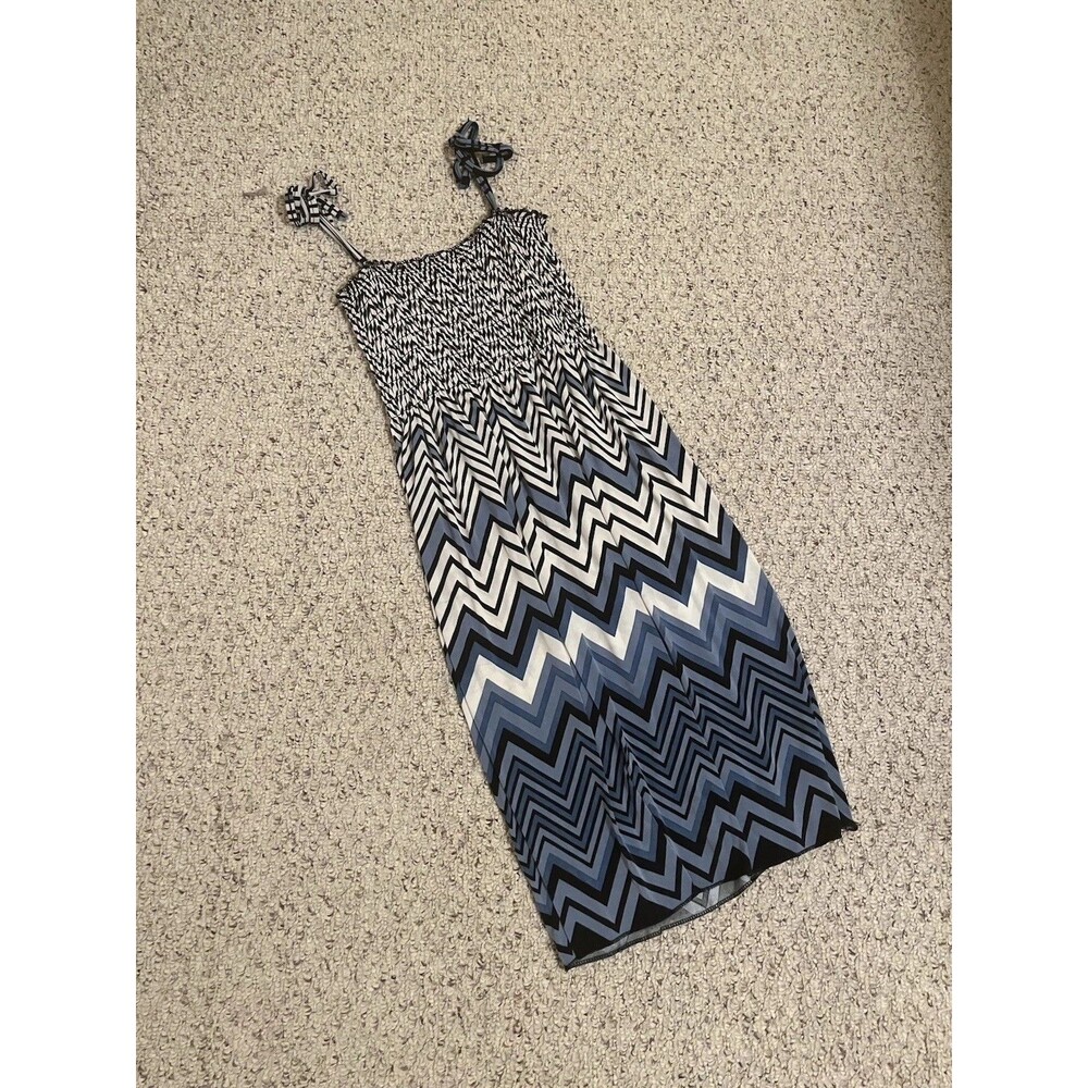 Teen Chevron Striped Blue And White Dress Size Small Swim Cover Up